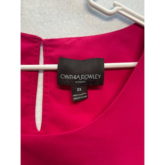 Cynthia Rowley Woman Sleeveless Die Cut Design Top Red Pink Size 2X - Picture 3 of 8